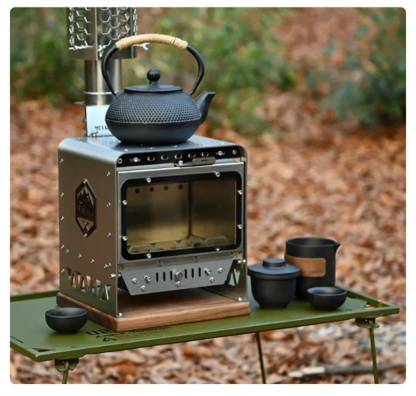 

Outdoor Mini Wood Stove Camping Tent Heating Desktop Small Fireplace Portable Picnic Stove
