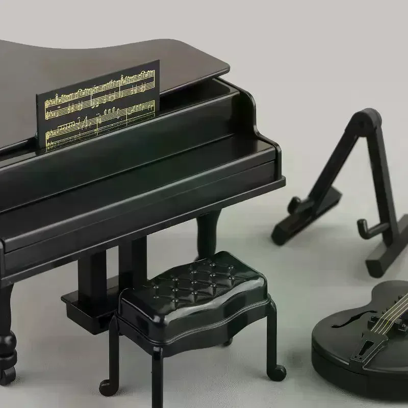 3 pçs instrumento musical adereços em miniatura casa de bonecas piano de cauda móveis guitarra violoncelo modelo boneca acessórios simulação ornamentos