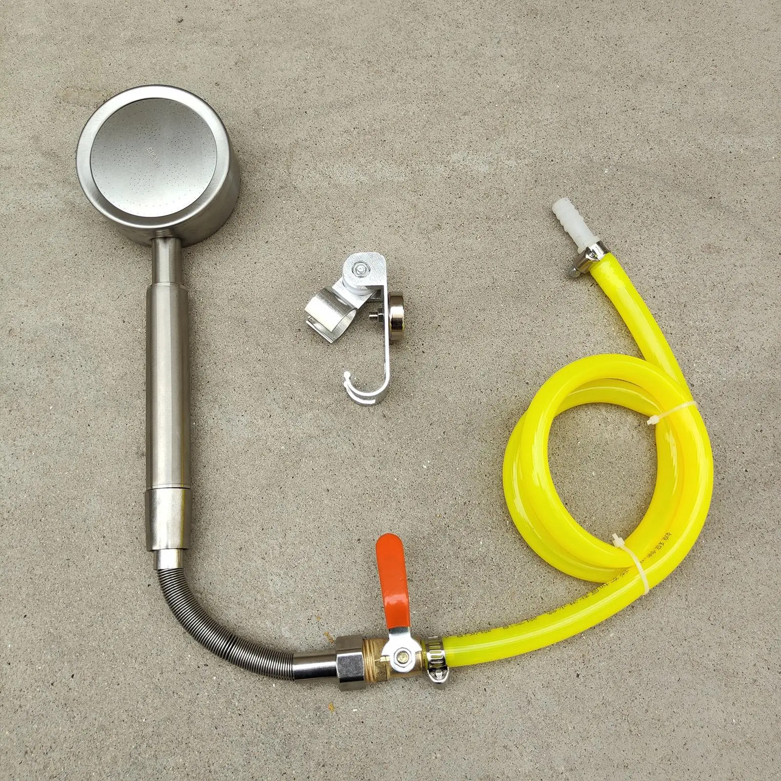 

Premium Outdoor Shower Head Set with Holder and Hose Durable Handheld Style for Truck Drivers and Campers