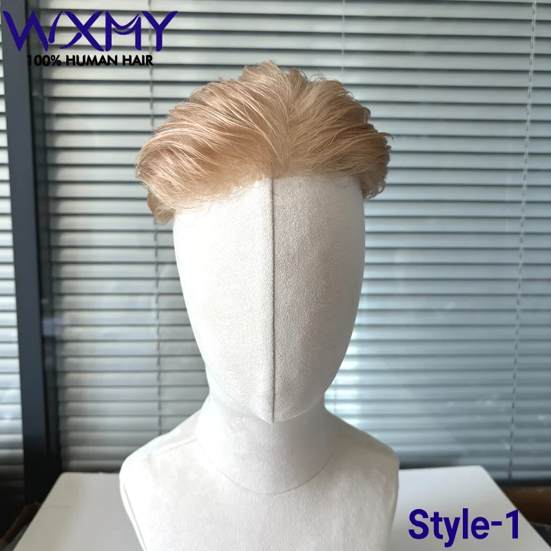 تصميم قص الشعر 0.08 مللي متر كامل الجلد BaseToupee الرجال الشعر عقدة مزدوجة قوية الذكور الشعر الاصطناعية 100% أنظمة الشعر البشري الرجال الباروكات