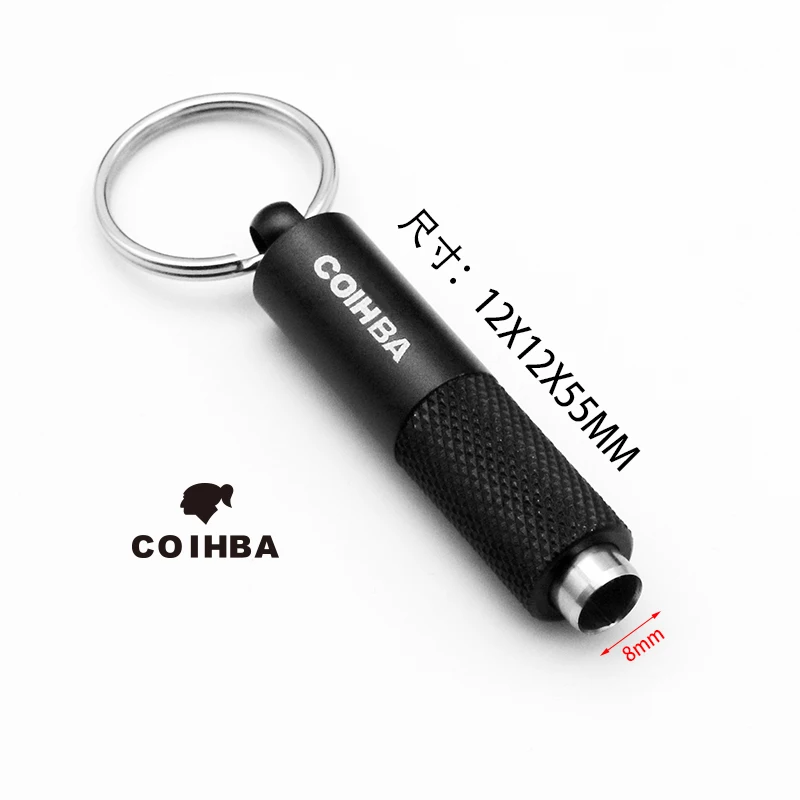 Portable Cigar Punch Cutter Stainless Steel Cigar Cutter Keychain Hole Opener Travel Cigar Drill Hole Cigar Accessories