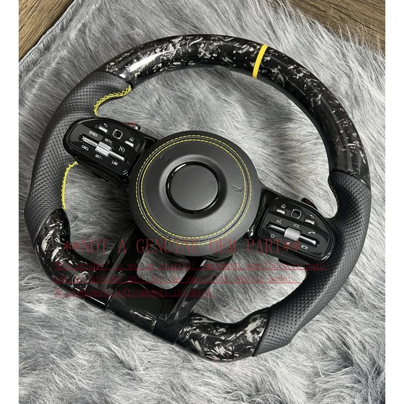 For Mercedes Benz Forged Carbon Fiber Steering Wheel Original Parts Compatible Custom Service Horn Cover Decorative Cover