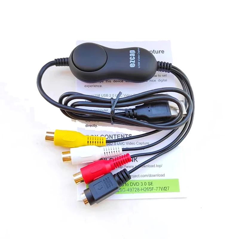 

Ezcap USB 2.0 CBVS S-video RCA AV Карта видеозахвата для DVD VHS V8 Hi8 DVR-плеер Аналоговый видеорегистратор Grabber для Windows Mac