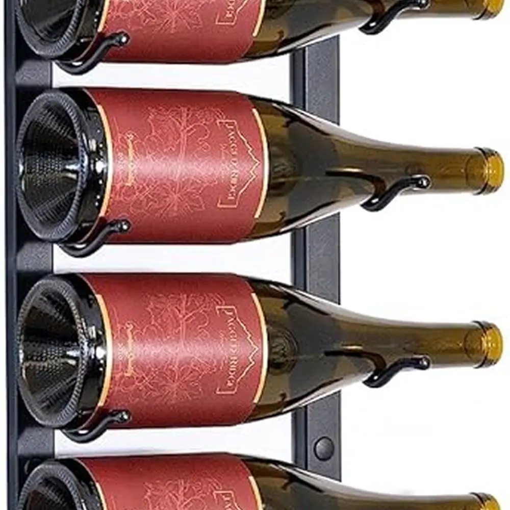 

Premium Wall Mounted Metal Wine Rack 12 Wine Bottles Holder Modern Wine Rack, Matte Black Space Saving for Home, Kitchen