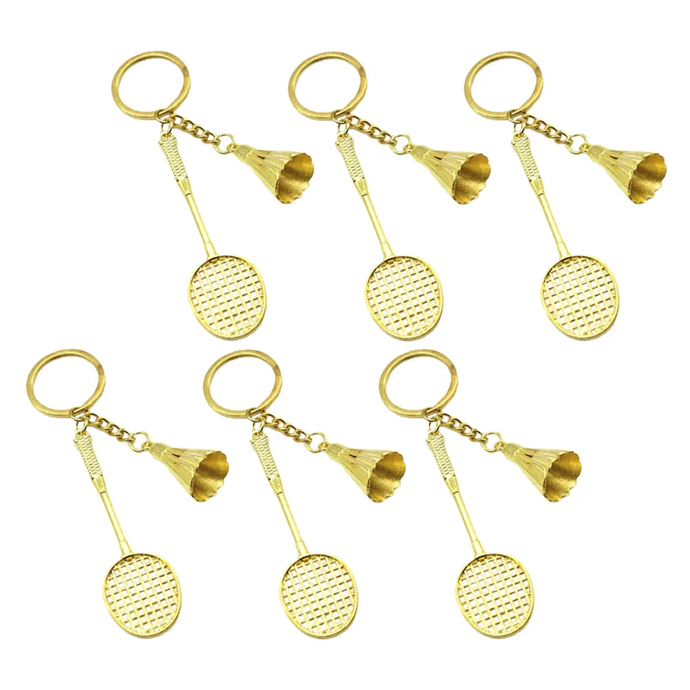 

6 Pcs Keychain for Boys Badminton Keychains Car Birthday Gift Backpack Hanging Adorns Pendant Ball Decorative Rings Tennis