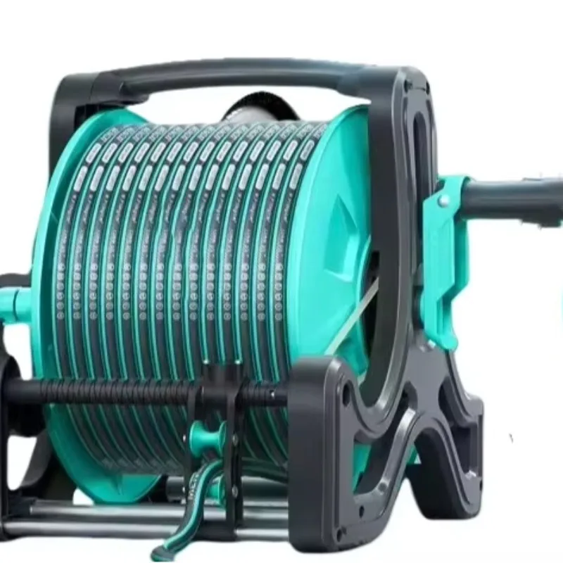 

Садовая автоматическая катушка для шланга из нержавеющей стали, усиленная, 35 метров, 1,5 дюйма, для полива, с поворотным механизмом, настенное крепление