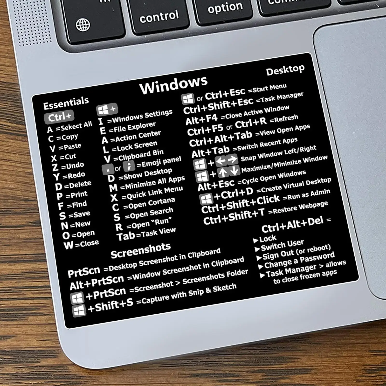 Hot! Windows PC Reference Keyboard Shortcut Sticker Adhesive For PC Laptop Desktop Shortcut Stickers for MAC Window Photoshop