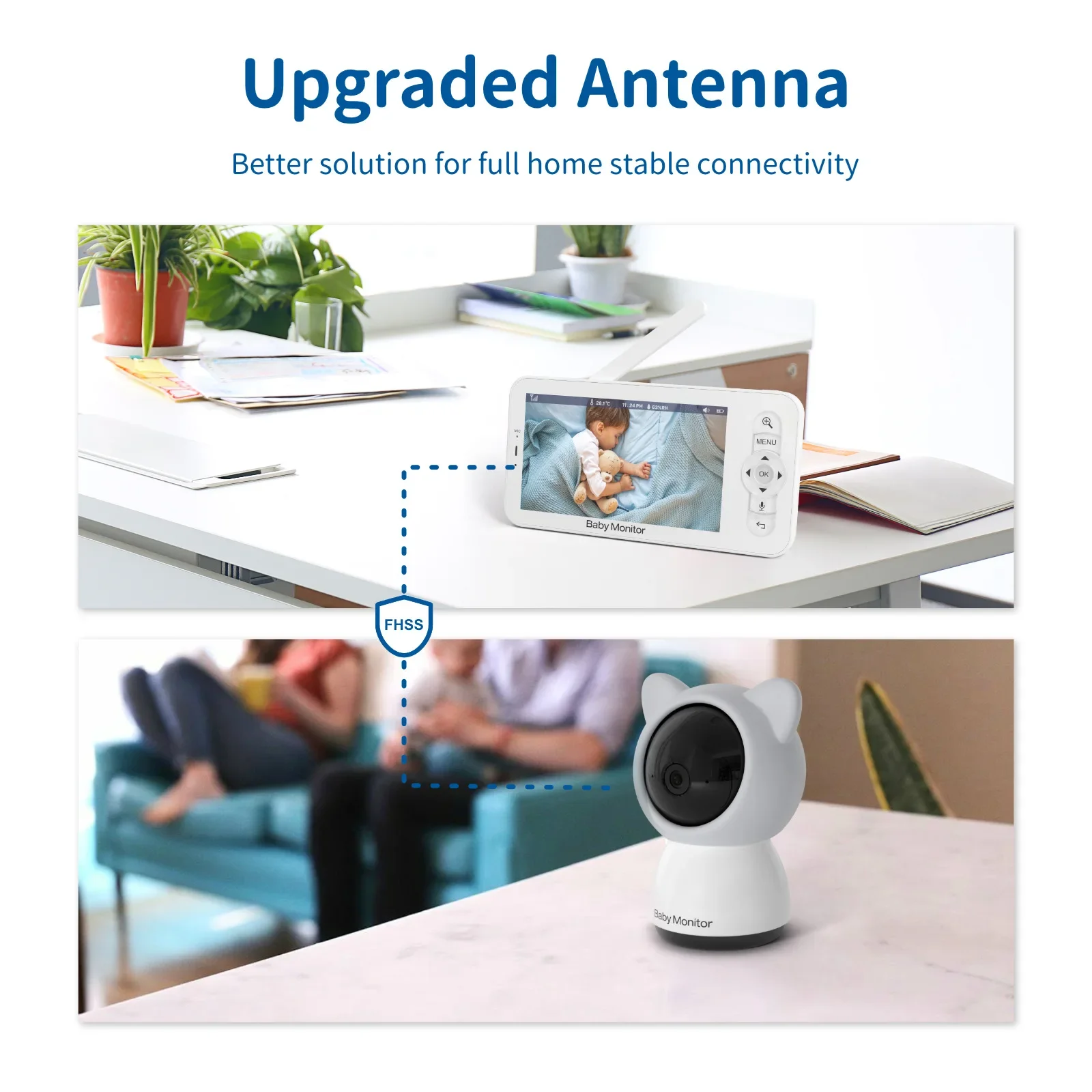 2 in1 Baby Monitor 5 inch Wireless WIFI Security Video Camera Mobile Remote Control HD LCD Screen Night Vision Voice Intercom