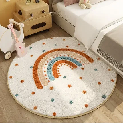 New Rainbow Mat for Children Baby Play Mat Round Carpet Winter Warm Playmat Newborn Photography Props Living Room Carpet