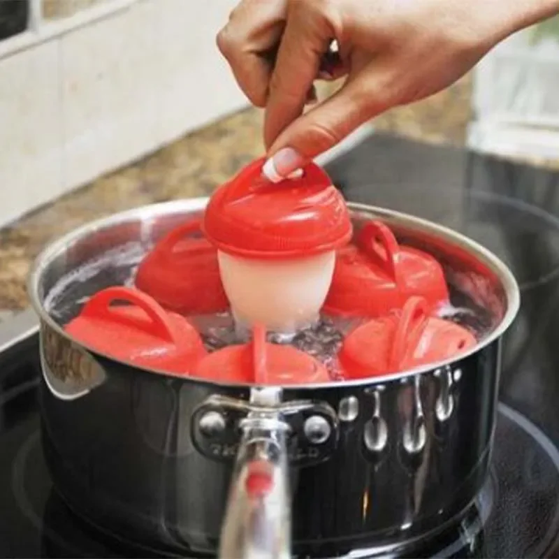 3/6pcs Silicone Egg Boiler Steamer Non-stick Silicone Egg Cook Cups BPA Free Fast Egg Poacher for Breakfast Kitchen Cooking Tool