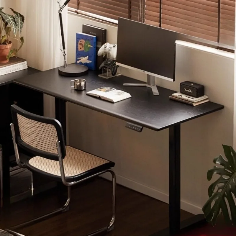 

Simple solid wood electric lifting table study room home office desk oak black escritorios de computadora office furniture