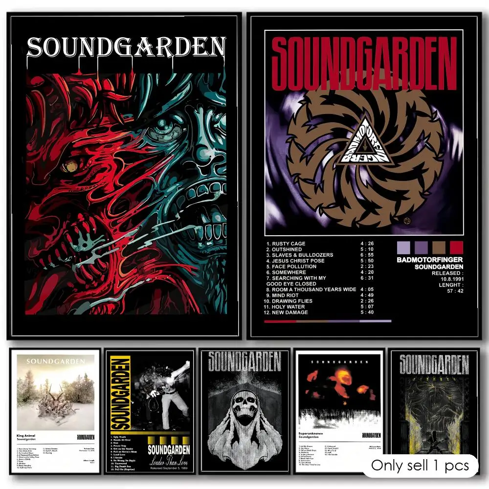 Band S-Soundgarden Rock Painting Calligraphy Canvas Poster Hallway Bedroom Living Room Home bar Decoration interior Wall