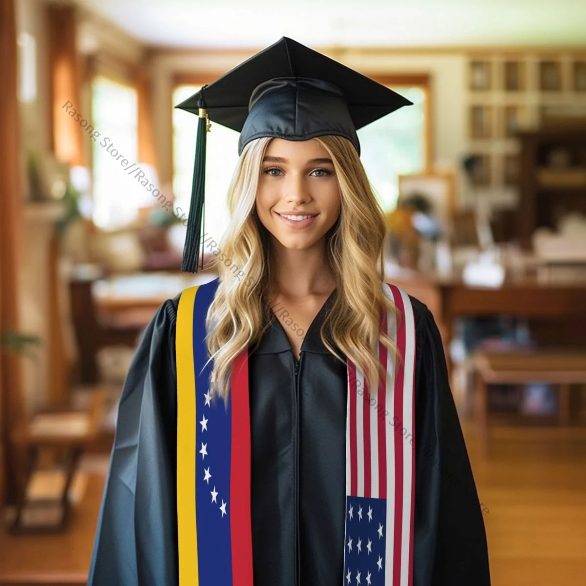 Unisex Bandeira Espanhola Graduação Roubou, Acadêmicos Comements Celebration Uniforme, Adulto Bandeira Xaile