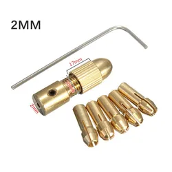 Overall Length: 28.3mm Chuck Adapter Collet 0.5-3mm Electric Drill Bit Kit 1*Handle Brass Chuck Tail Diameter: 2mm Accessories