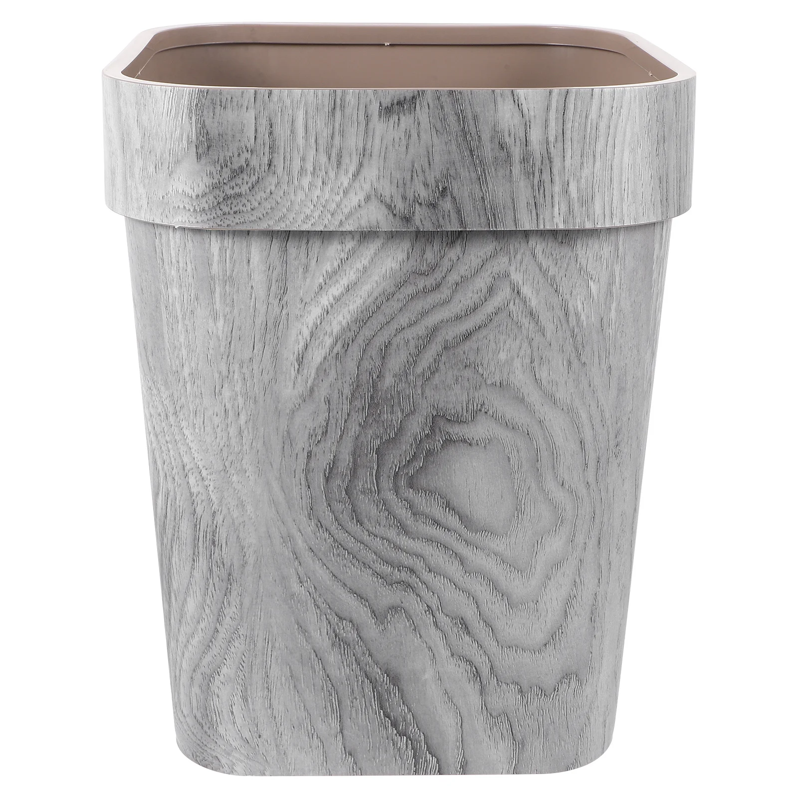 

Wood Grain Trash Can PP Material Modern Design for Home Office Bedroom Kitchen Bathroom Decorative Waste Bin Garbage