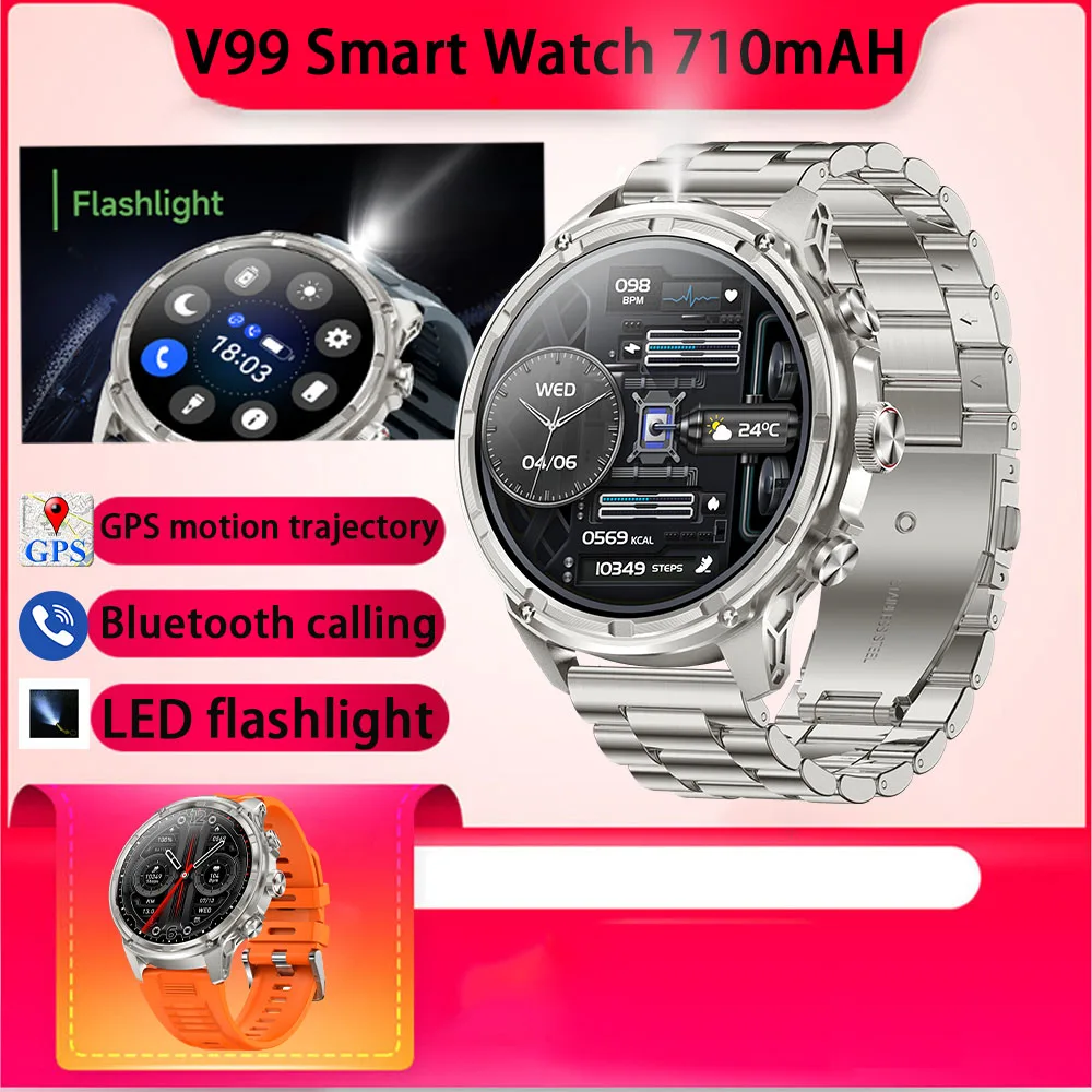 Men's Smart Watch Bluetooth Call GPS Motion Trajectory 710mAH Large Battery High-Definition Large Screen Weather Forecast Watch