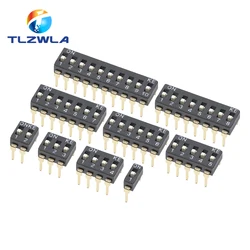 5PCS Toggle Switch DIP 1/2/3/4/5/6/8/10Pin Ibuw Slide Switch Socket 1 2 3 4 5 6 8 10 Bits Pitch 2.54mm Black Snap Switch