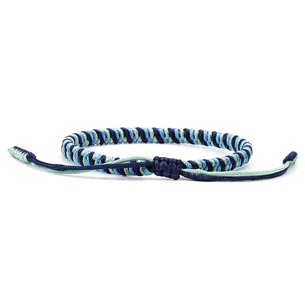 Handmade Tibetan Buddhist Lucky Tibetan Bracelets Simple Blue Rope Knot Bracelet Friendship Bracelet for Men and Women Gifts