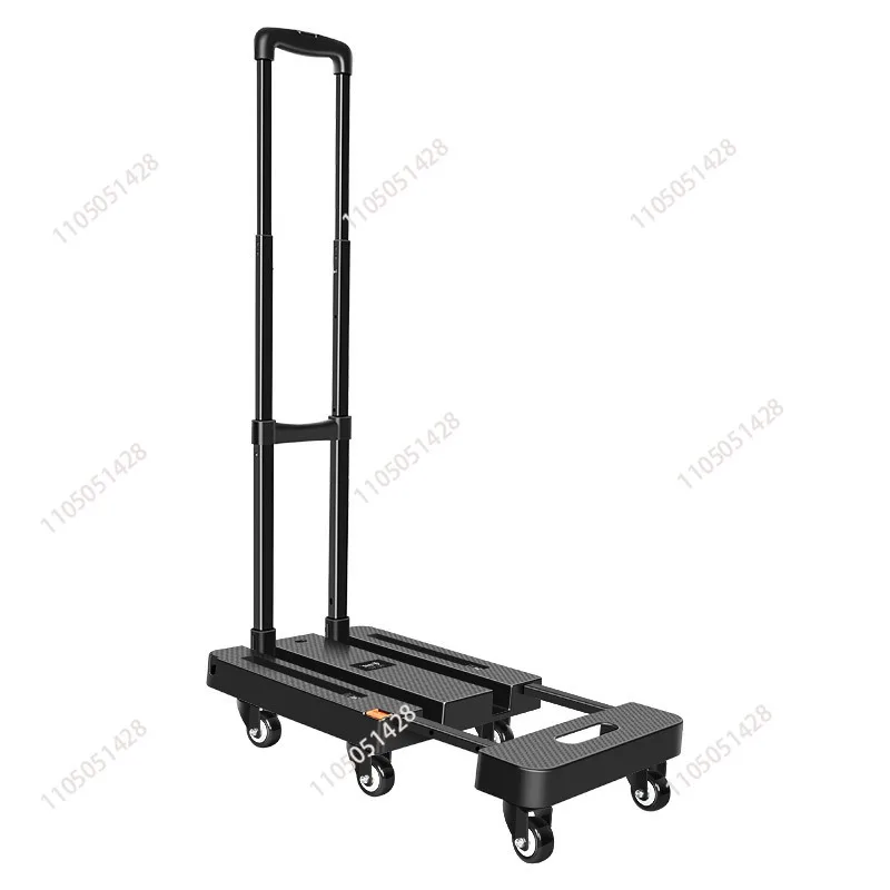 

6-Wheel all-universal wheel hand-pulled cart, grocery shopping cart, moving trailer, folding load-bearing 200kg