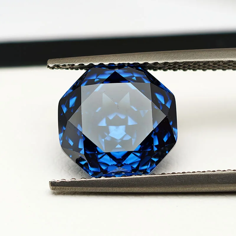 New 5A Royal Blue Color Millennium Octagon Rose Cut Cubic Zirconia Gemstones for Jewelry Making