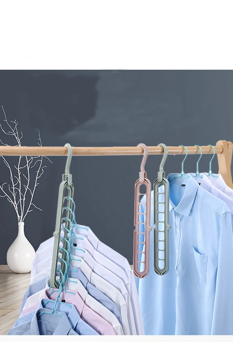 9-hole Clothes Hanger Multifunctional Rotating Folding Clothes Drying Rack Plastic Storage Clothes Drying Rack To Save Space