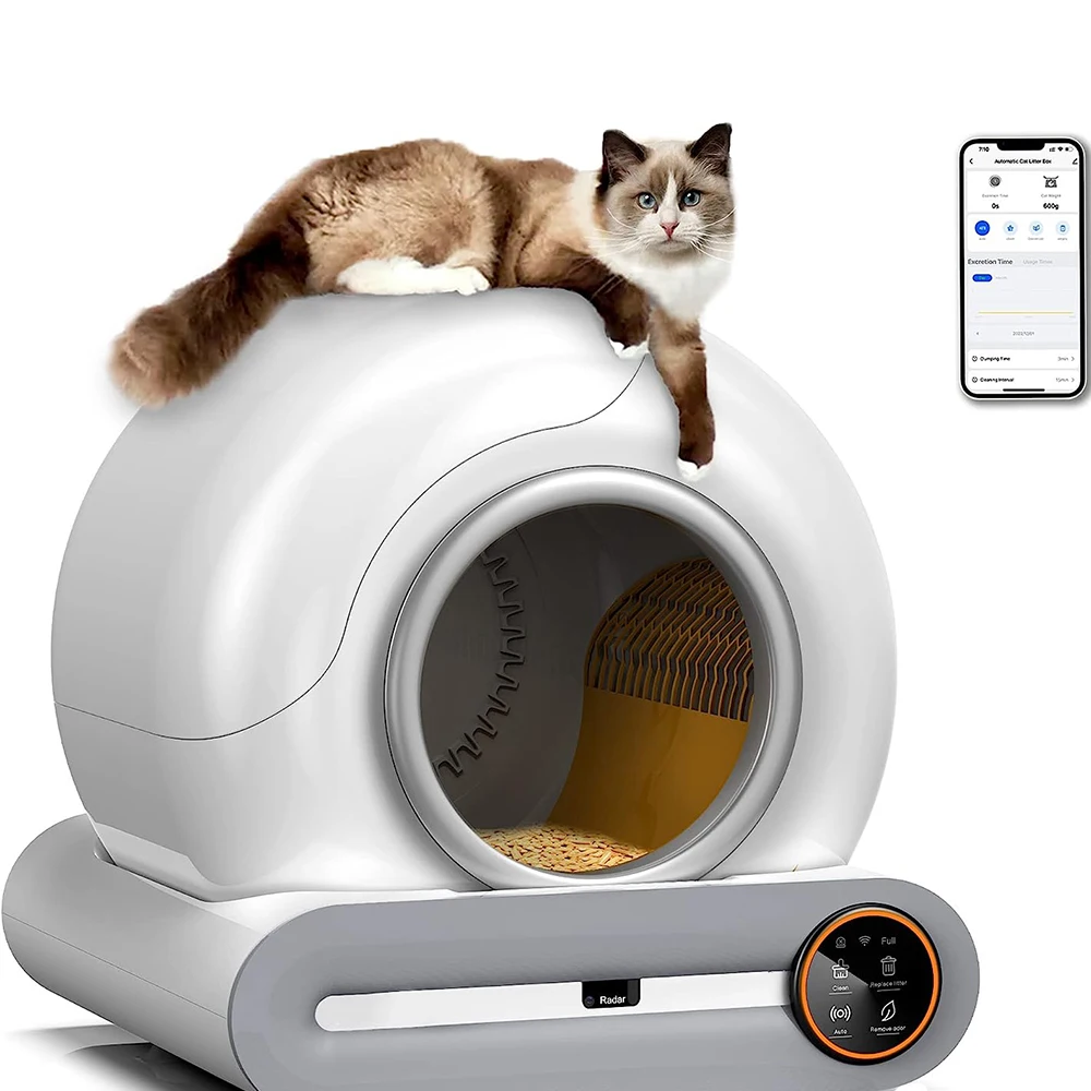 

Automatic Cat Box Smart App Control Self Cleaning Boxes Cat Sandbox Electronic Pet Toilet Cat Supplies