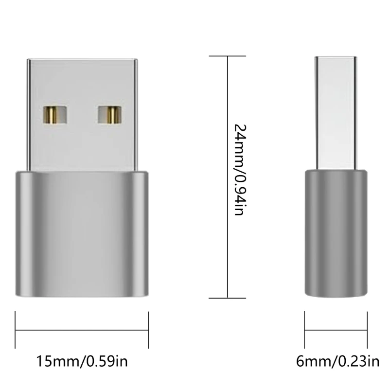 DX62 Adaptor USB2.0 Tipe C Ringan Pria Wanita untuk Headphone Ponsel Tablet