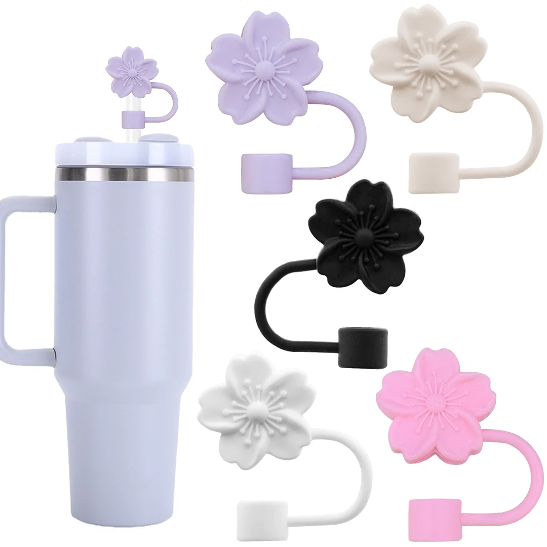 Straw Cover for Stanley Cups,Cute Flower Shape Straw Protector Cover Compatible with Stanley 30&40oz Silicone Straw Topper Caps