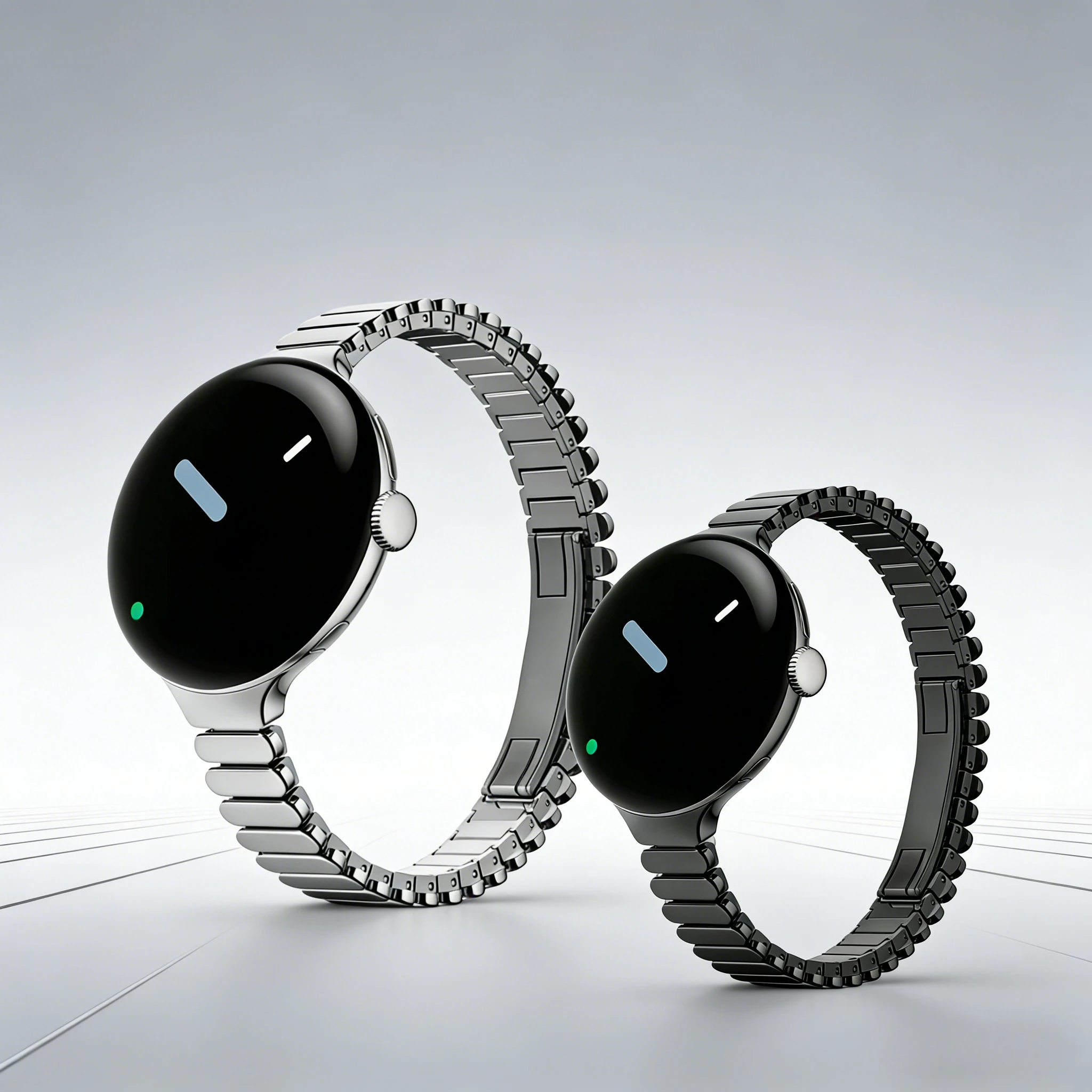 Oval Shape Link Watch Band for Google Pixel Watch 4/3/2/1 41mm Stainless Steel Wrist Strap with Butterfly Clasp