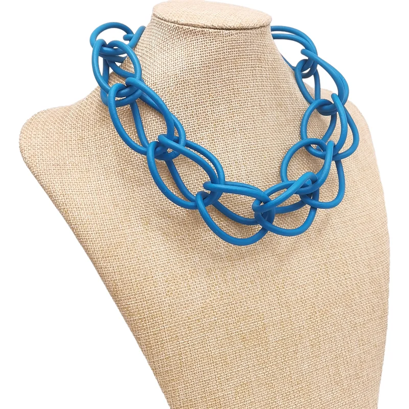 UKEBAY Neue Choker-Halskette für Damen, handgefertigtes Design, luxuriöse Pulloverkette, Gummi-Schmuck für Party, Gothic-Ethno-Halsketten – Detail 8
