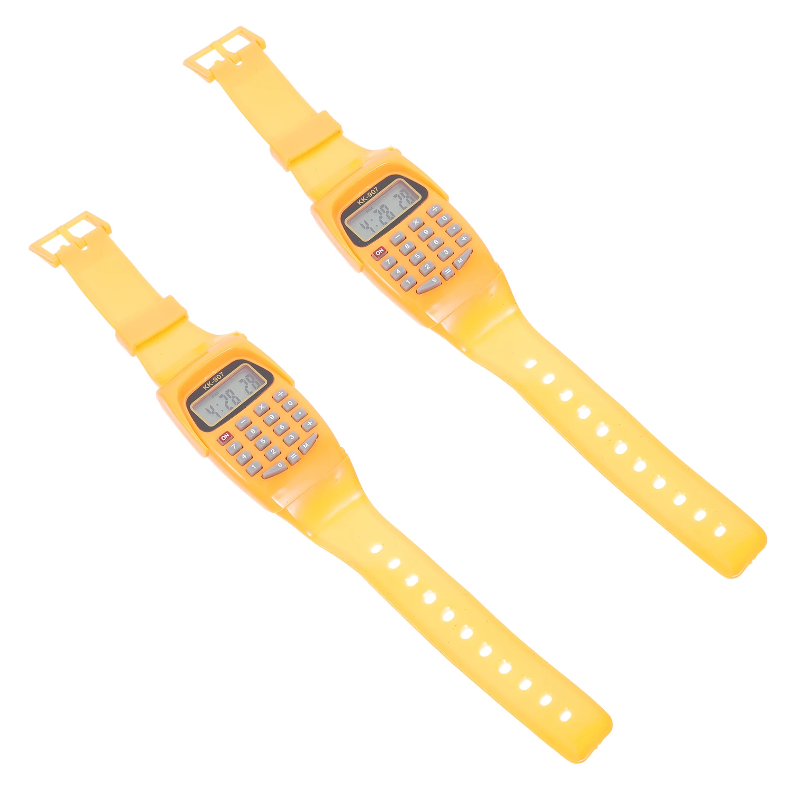 

2pcs Calculator Watch for Kids Durable Portable Math Helper Children Watch Calculator Wristwatch Office Stopwatch Gift