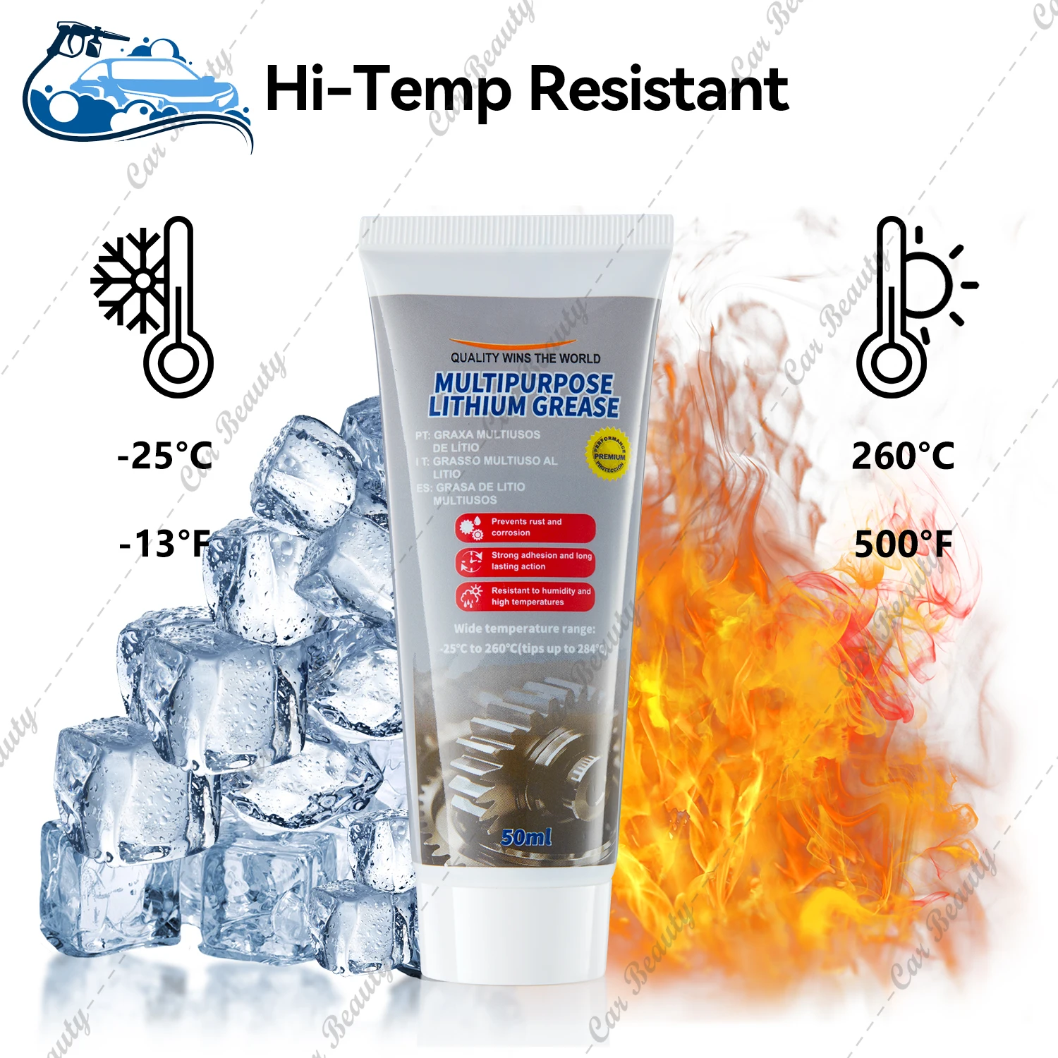 Multi-Purpose Lithium Grease Protects Against Rust Corrosion Lubricant for Hinges Bearings Gears Garage Doors Automotive Use