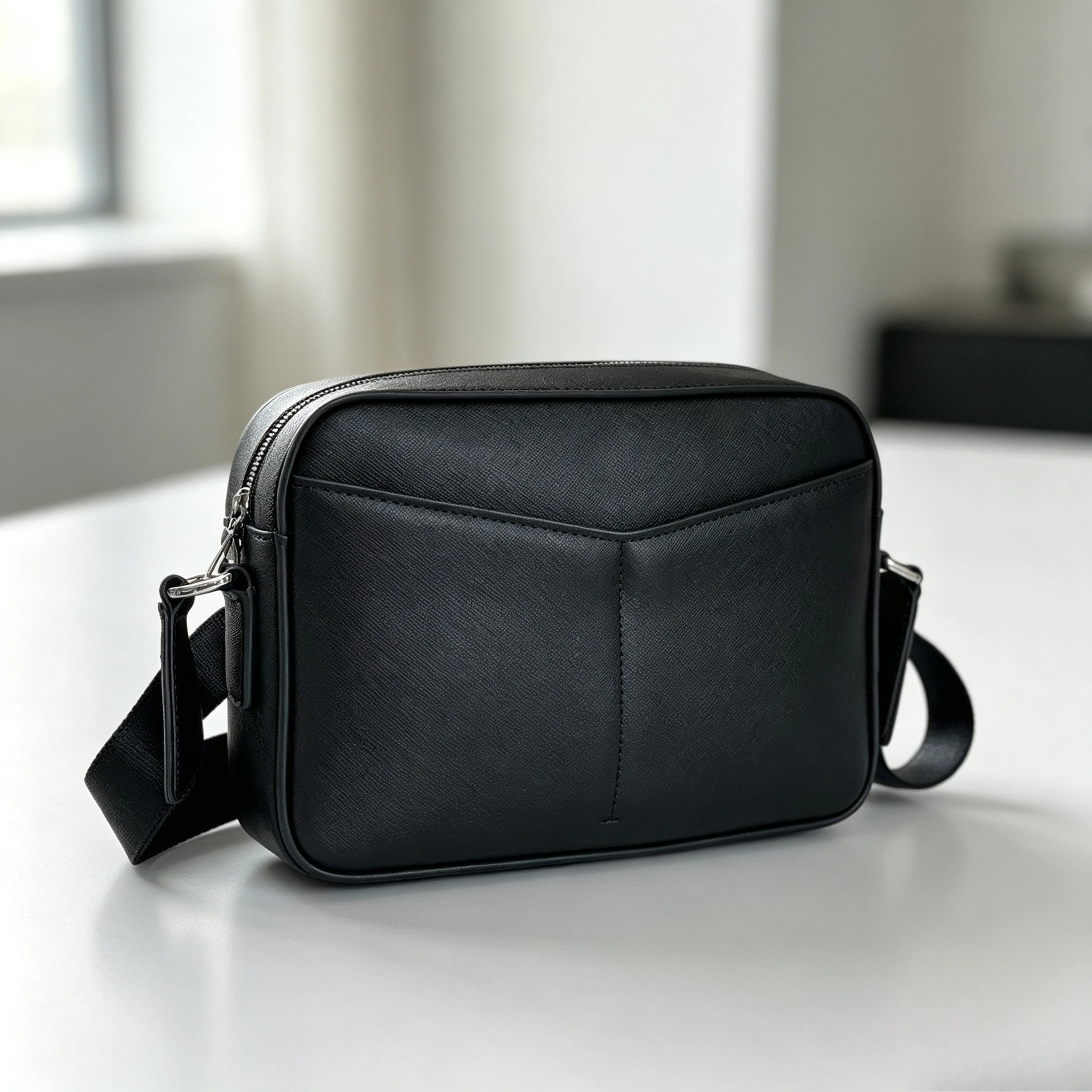 High-Quality Top Grain Leather Messenger Bag, Soft and Smooth Crossbody Bag