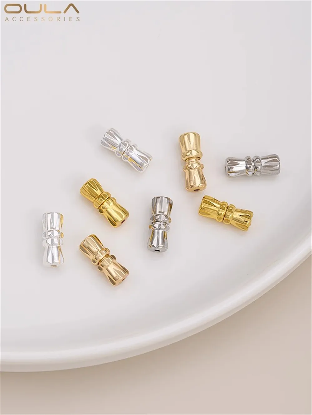 14K18K Bag Gold Color Silver Screw Screw Buckle Pearl Necklace Screw Buckle Diy Tower Chain Bow Buckle Accessories