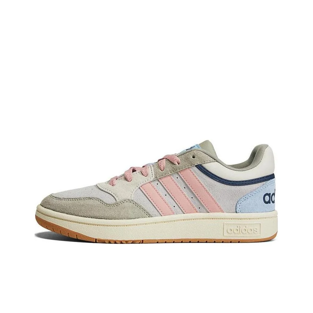 Adidas Neo Hoops 3.0 Skateboard Shoes Women's Low Top Gray/Pink/Blue HP6901