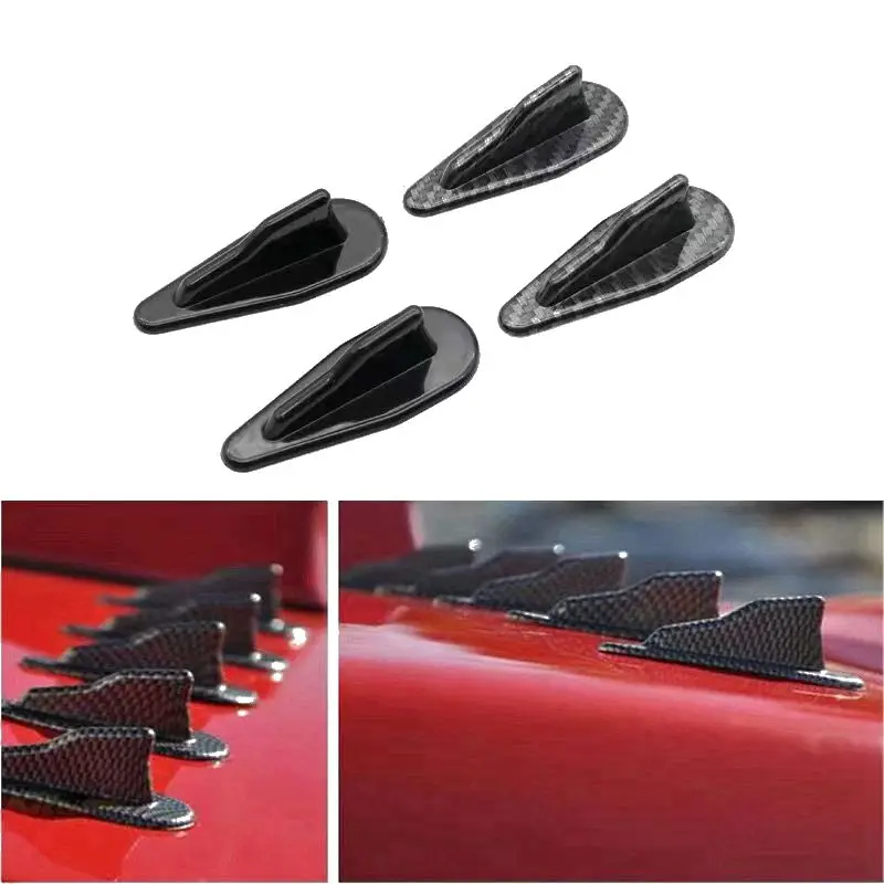 1 Stuk Auto Universele Abs Achterdak Haaienvin Spoiler Vleugel Kit Abs Zwart/Carbon Look