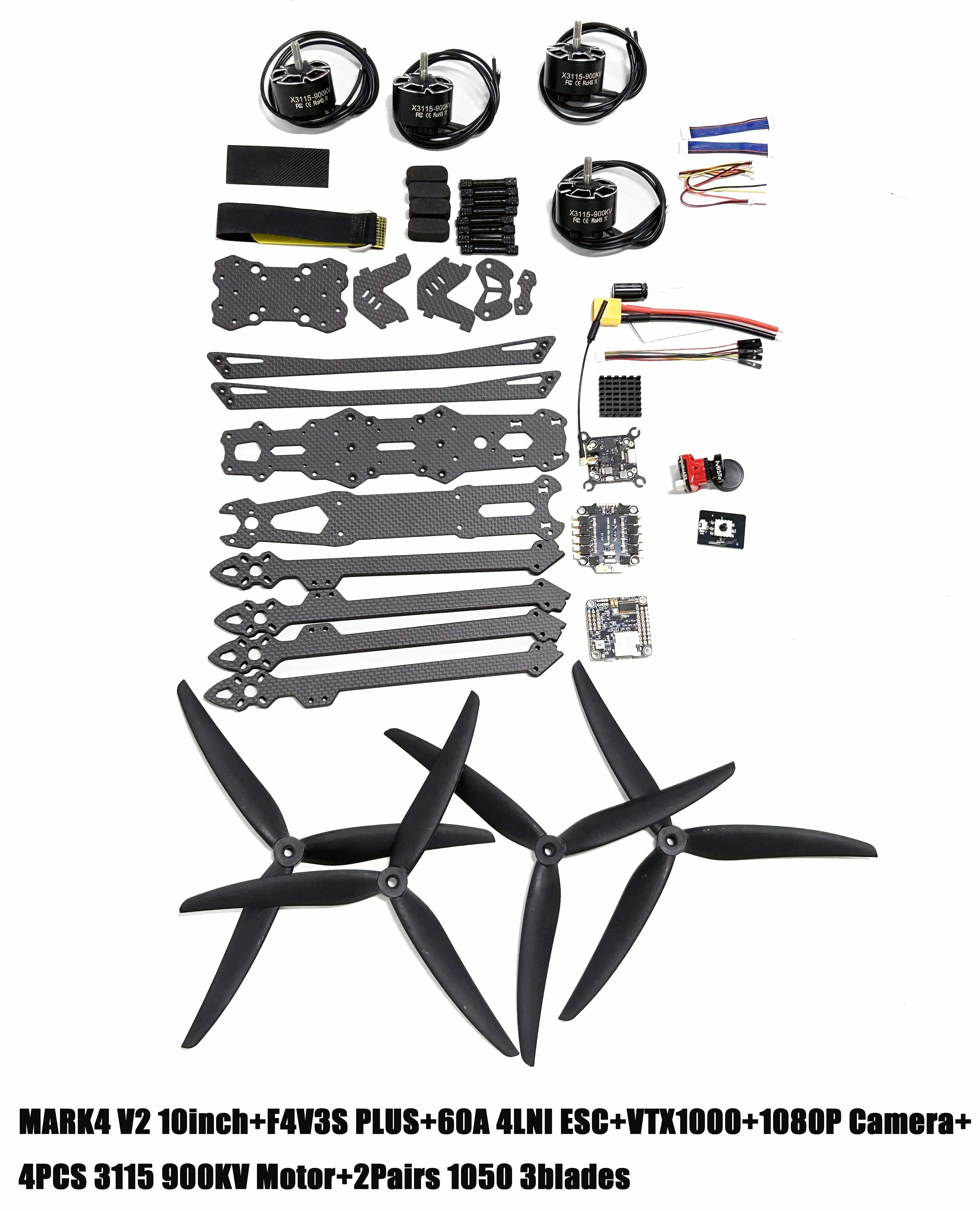 

MARK4 V2 10inch F4V3S/F4V3S PLUS Flight Control 45/60A 4INI ESC rack drone FPV carbon fiber PV Racing Drone Quadcopter Freestyle