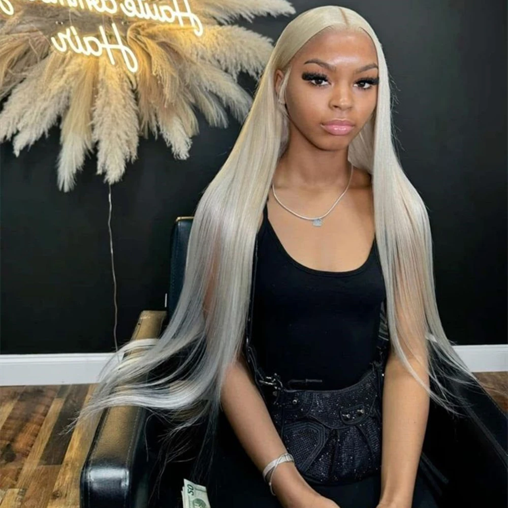 613 HDレースフロントウィッグ ストレートブロンド人毛 13x6 ブロンドレースフロントウィッグ 人毛 生え際処理済み ベビーヘア付き 18～40インチ