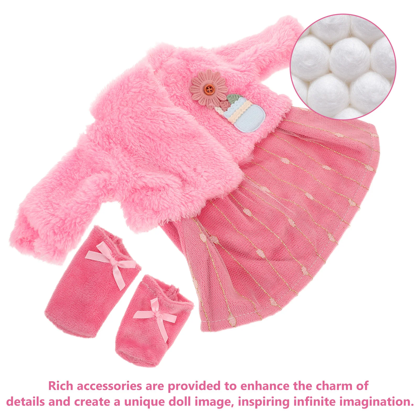 1 ensemble de vêtements de 18 pouces, jupe à paillettes rose, tenue de Ballet d'anniversaire pour petites filles, vêtements miniatures, Costume de princesse de danse