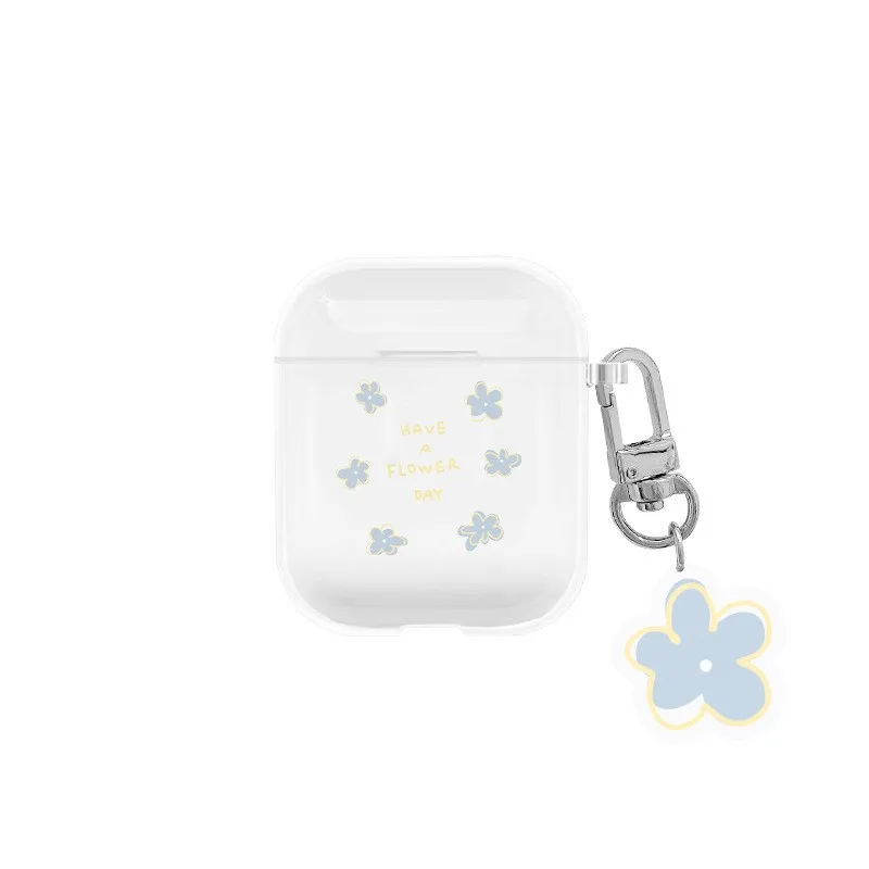 Flower For Apple Bluetooth AirPods Pro 2nd Protective Case Transparent soft case For Air pods 1/2/3 Generation With Keychain