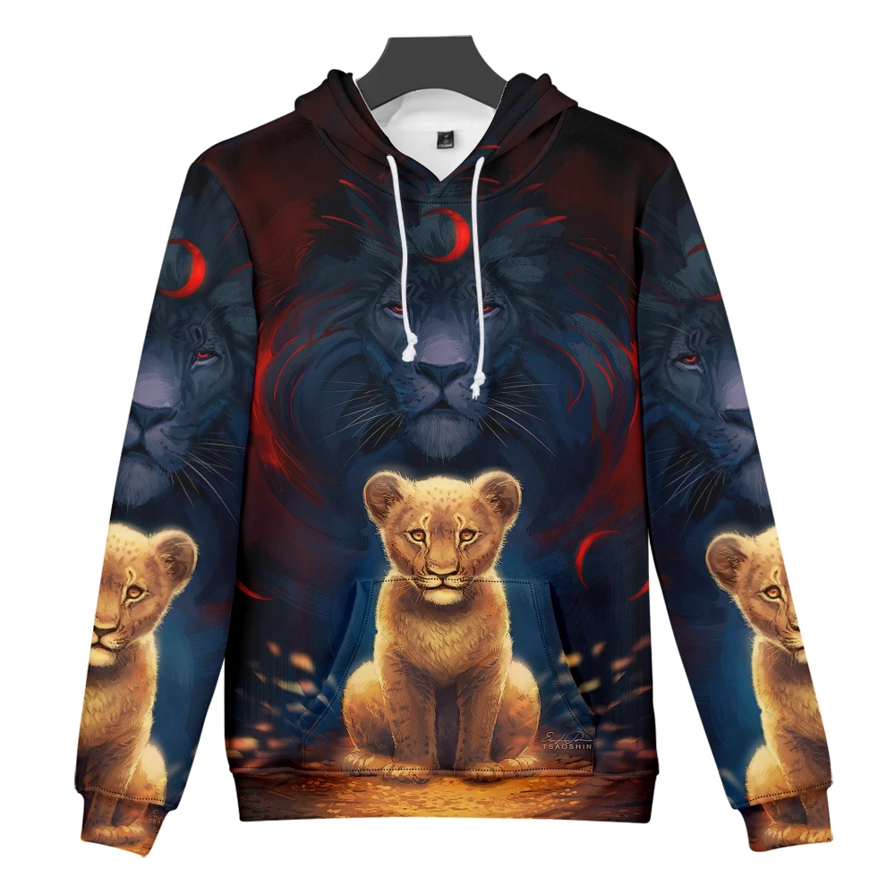 

Winter 2022 Little lion 3D Hoodie Mushroom Pattern Men's Goth Couple Oversized Casual Sweatshirt