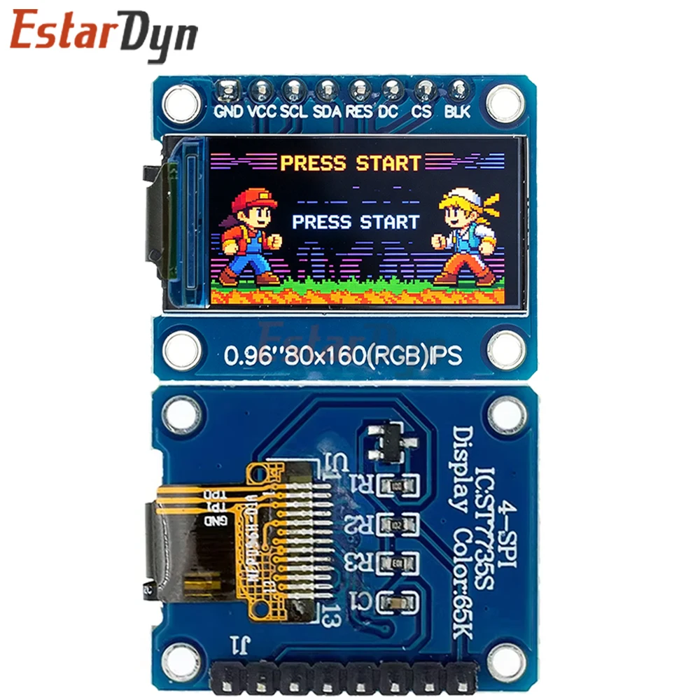 Estardyn 0.96 Inch IPS LCD TFT Display Module 160x80 HD 65K SPI Interface ST7735S 3.3V For Arduino Raspberry Pi DIY Project