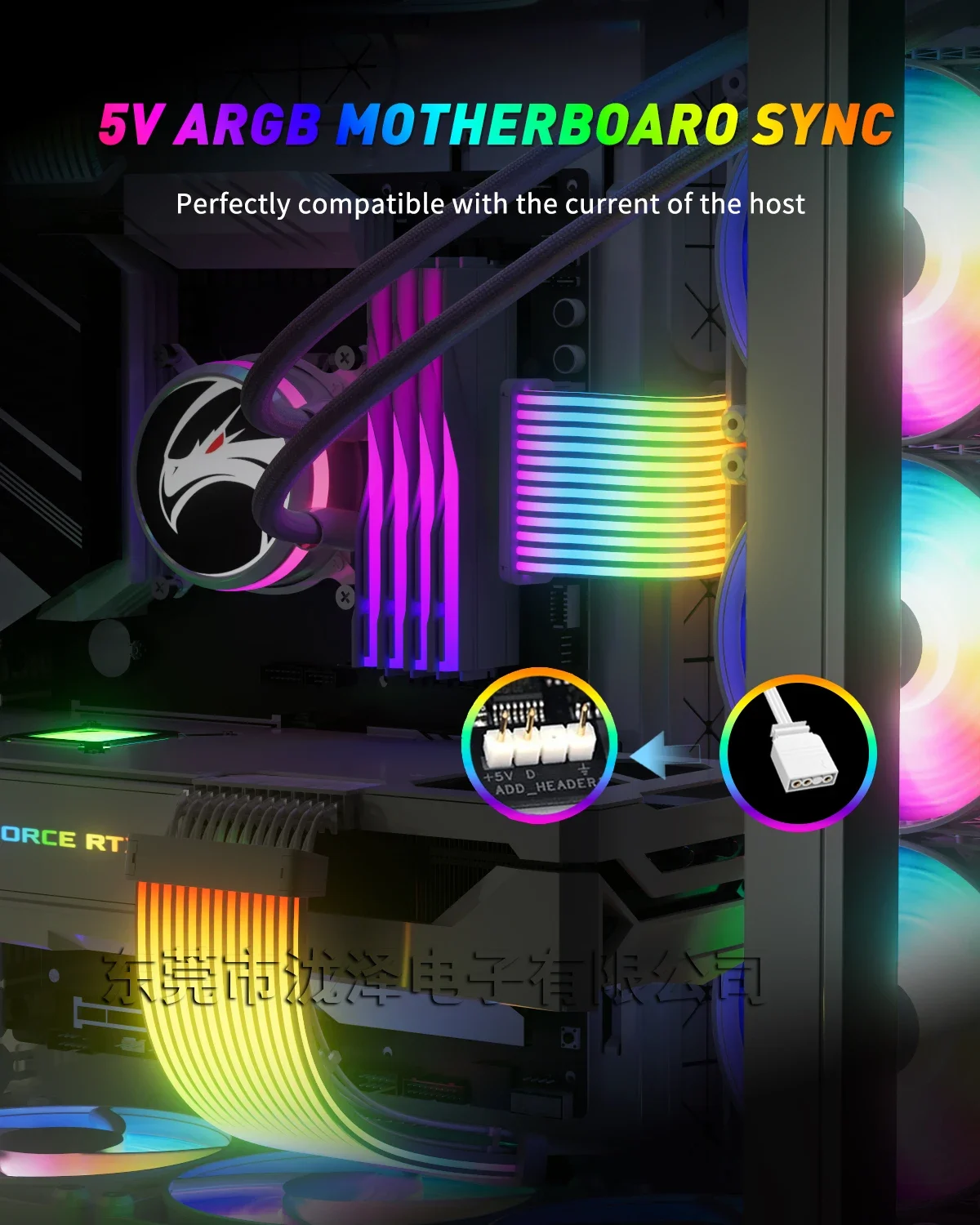 LIYPOP PC RGB شرائط مصباح مناسبة لكابل PSU PC RGB GPU كابل 5 فولت 3Pin ARGB مزامنة كابل تمديد الكمبيوتر ل 2X8Pin 3X8Pin 24Pin #4