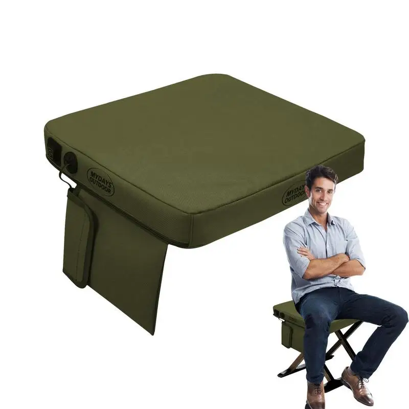 Foldable Heated Seat Cushion Upgraded 3 Levels Adjustment Extra Wide Heated Outdoor Washable For Bleachers Stadium Bench