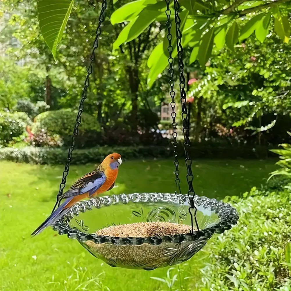 Hummingbird Feeder with Hook Flower Shaped Bird Feeder Creative Wild Bird Feeding Drinker for Outdoor Garden Decoration