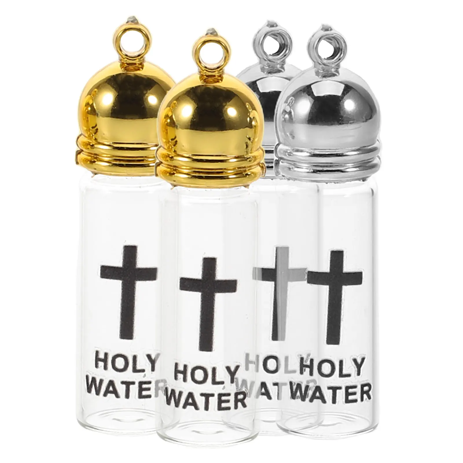 

4 Pcs Baptism Decorations for Glass Holy Water Containers Empty Bottle Decorative Diy