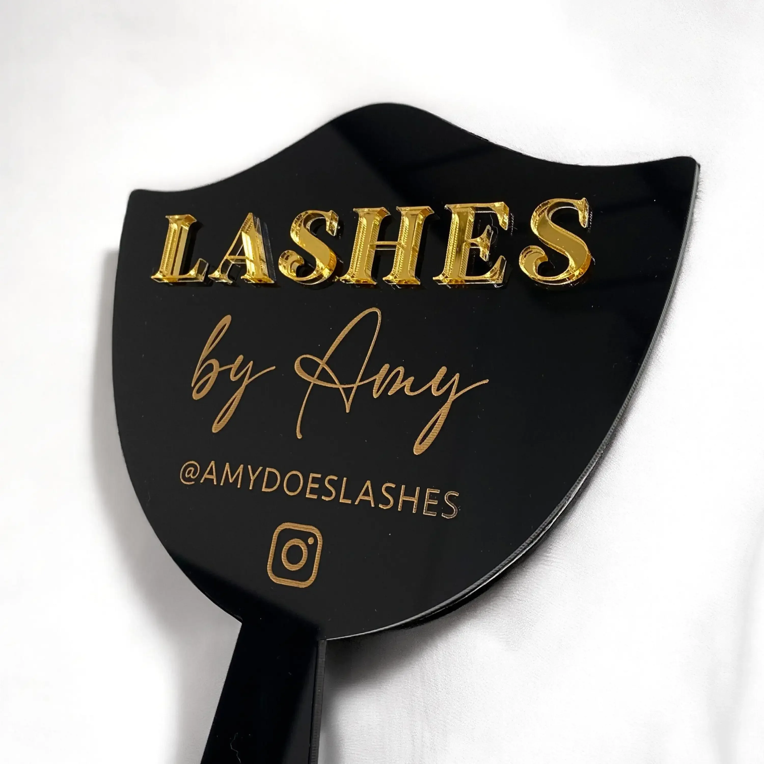 Personalised Eyelash Technician Prop Handheld Mirror Social Media Prop Lash Extension Face Paddle Aesthetics Lash Room Decor