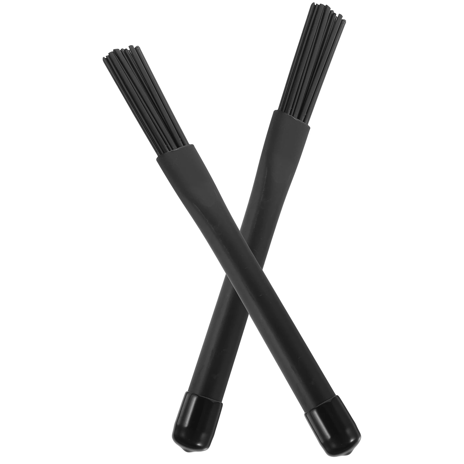 

1 Pair Black Telescopic Nylon Drum Brushes Stable Anti-slip Handle for Percussion Jazz Drums Adjustable Fits Snare Drumstick