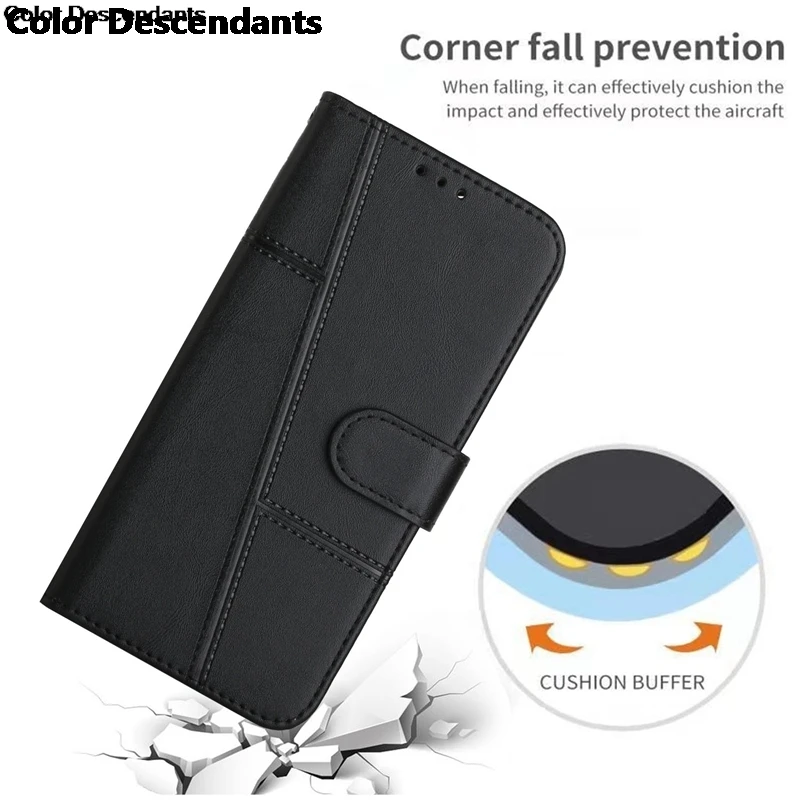 Magnetic Lines Leather Flip Cases For Realme Note 50 P1 Pro C21Y C25Y V30 V20 V25 Narzo 70 50 N53 10 10A 20A Wallet Card Covers