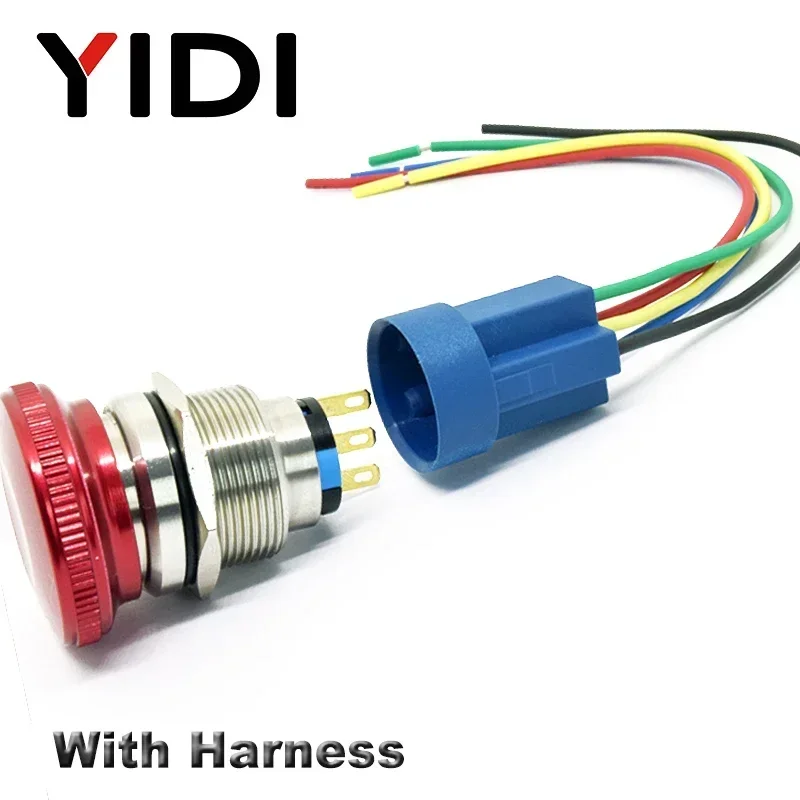16 Mm 19 Mm 22 Mm Emergency Stop Switch Push Button Mushroom Stop Switch 1NO1NC 2NO2NC Menempel Switch On Off